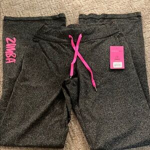 Zumba Fitness Flared Charcoal and Pink track pant